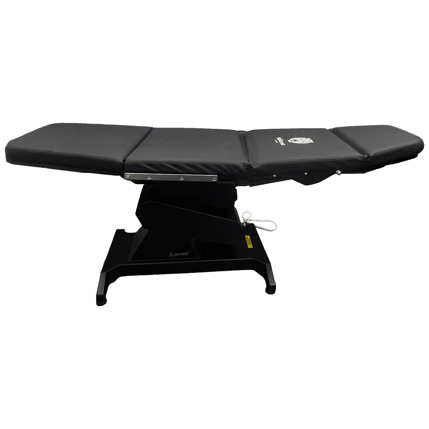 Schwarzer Lemi Stuhl aus Kunstleder und Aluminium auf weißem Hintergrund