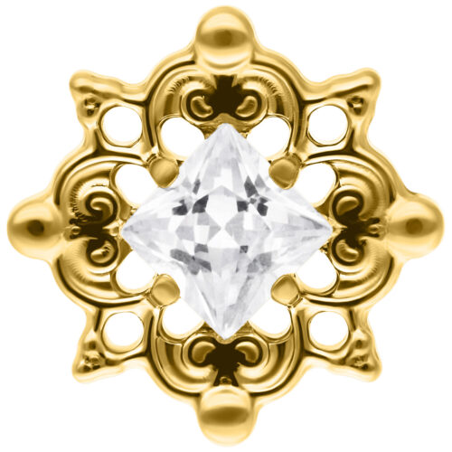 Push Fit Winter Crystal Ornament Attachment - Gold