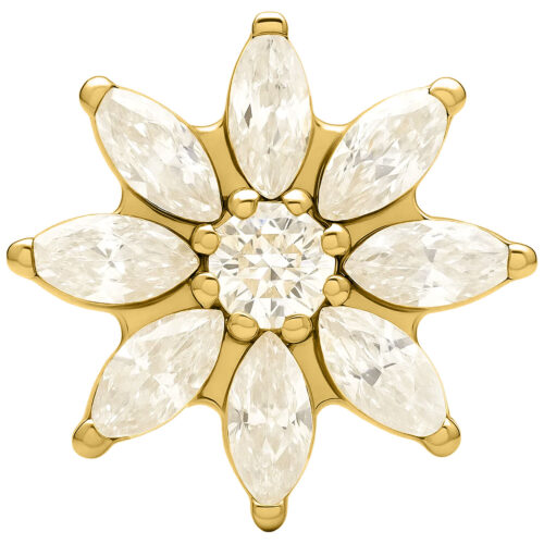 Push Fit Winter Crystal Ice Flower Attachment - Gold
