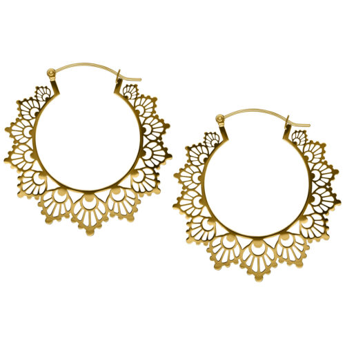 Sunflower Hoops Pair - Gold
