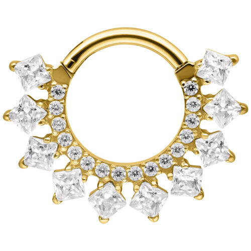 Crystal Halo Septum Clicker - Gold