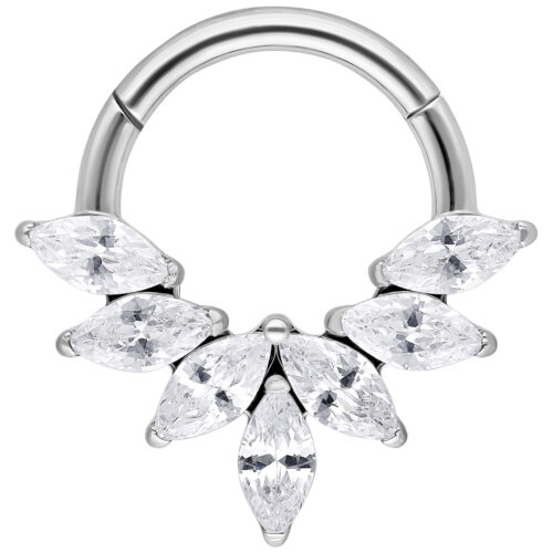 Marquise Crystal Fan Septum Clicker