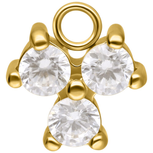 Crystal Trinity Pendant - Gold