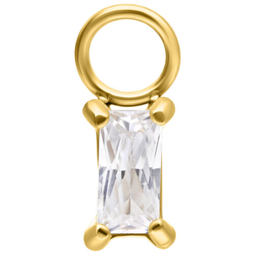 Crystal Baguette Pendant - Gold