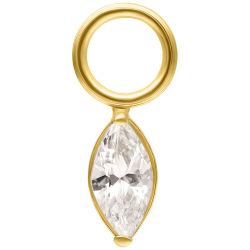 Navette Crystal Pendant - Gold