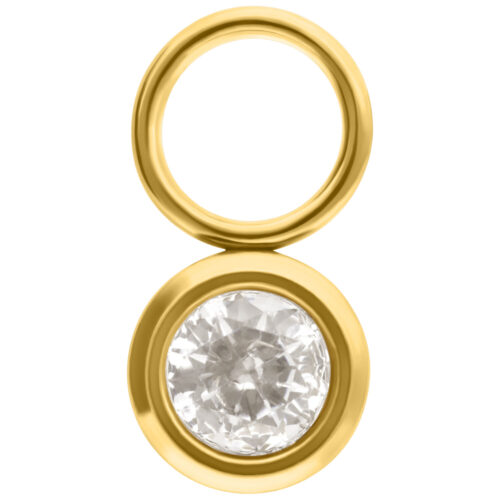 Round Crystal Pendant - Gold
