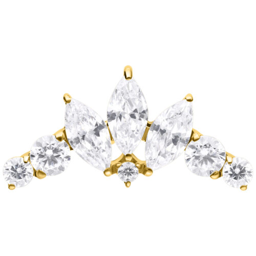 Push Fit Crystal Tiara Bow Attachment - Gold