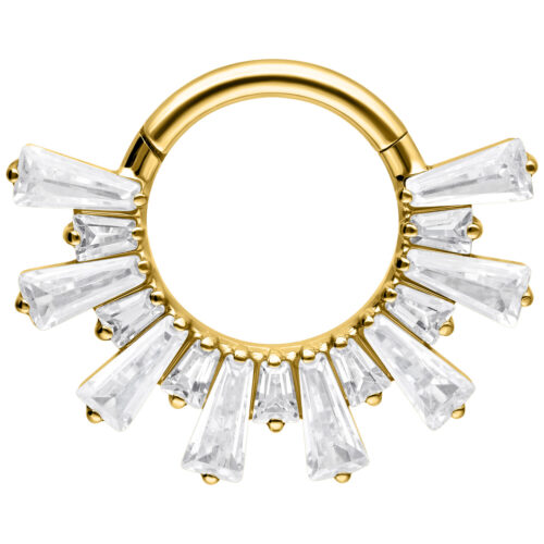 Crystal Sunray Septum Clicker - Gold