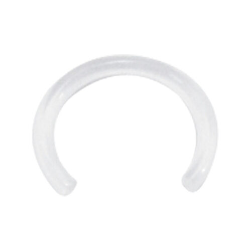 Schwarzer Circular Barbell aus Bioplast mit klarem Kristall auf weißem Hintergrund