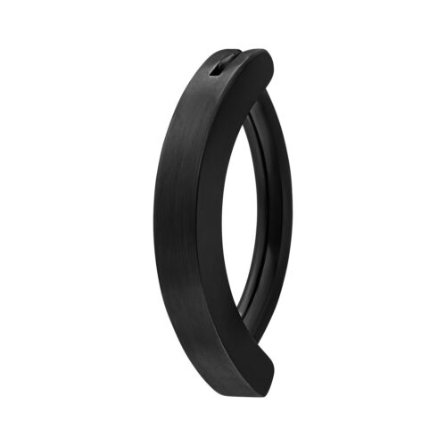 Schwarzer Titan Bauchnabel Clicker auf weißem Hintergrund