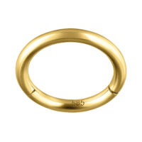 14K Goldring mit Scharnier, 1,2 mm Stärke 14 Karat Goldring mit Scharnier, 1,2 mm dick, 8,0 mm Durchmesser auf weißem Hintergrund