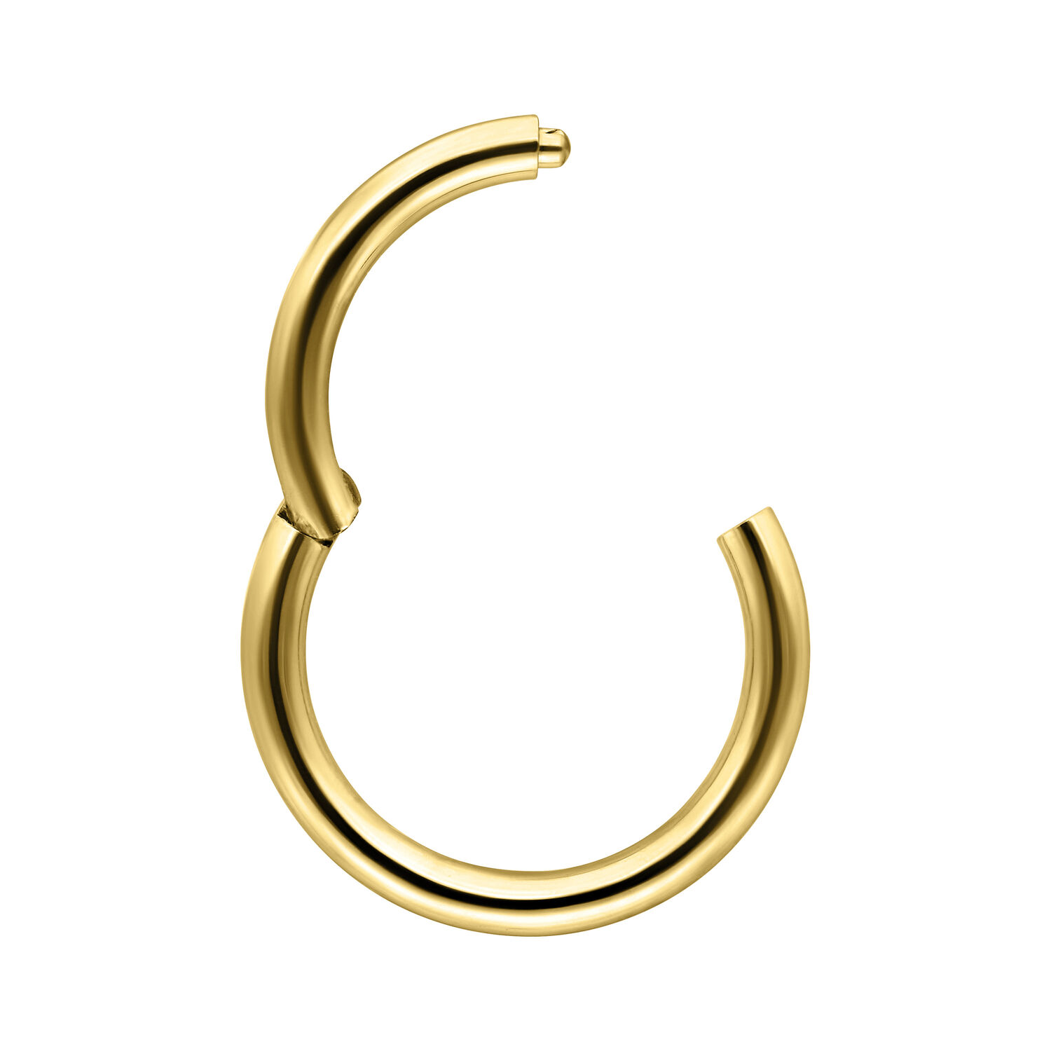 14K Gold Hinged Ring - 1,2 mm, 8,0 mm Goldener 14K Piercingring mit Scharnier, Stärke 1,2 mm, Durchmesser 8 mm