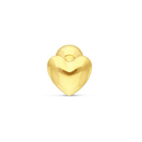 Goldenes Ohr Barbell in Herzform auf weißem Hintergrund