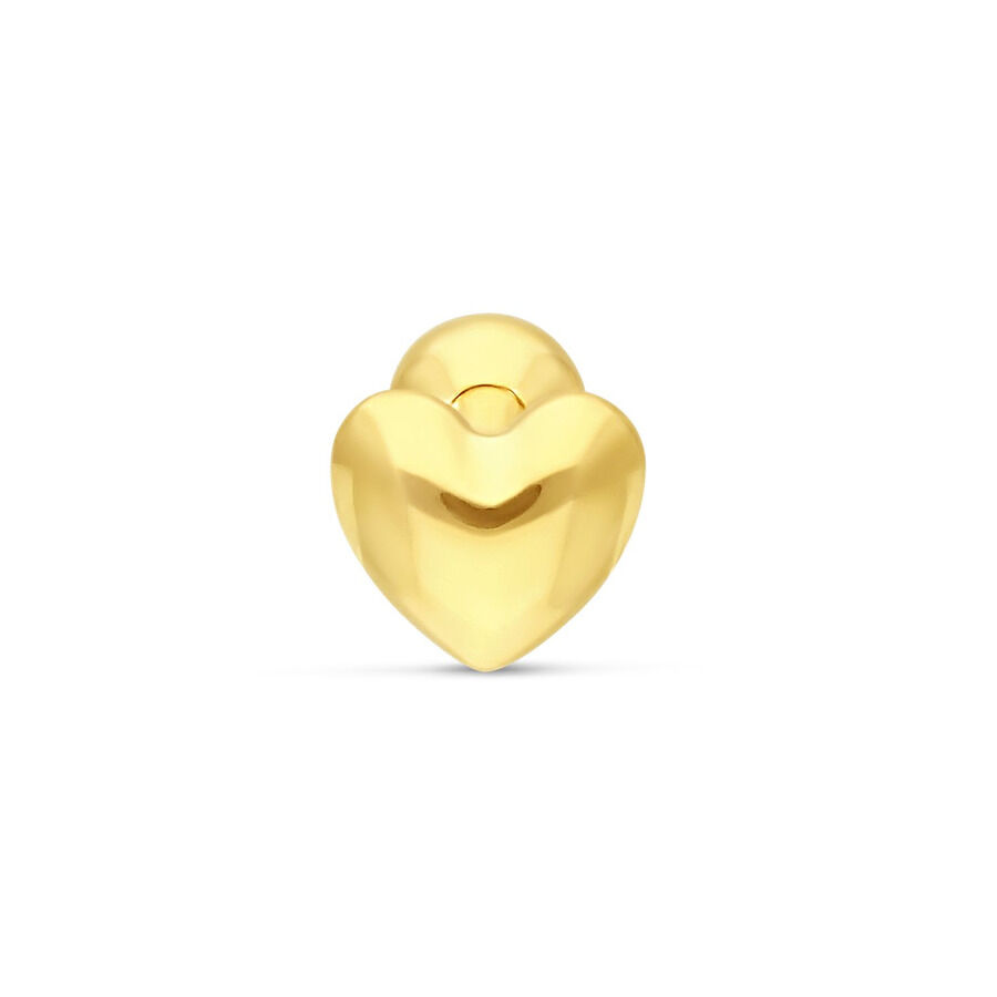 Goldenes Ohr Barbell in Herzform auf weißem Hintergrund