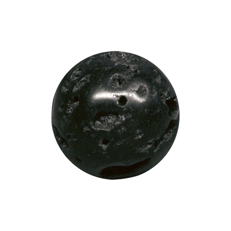 Schwarze Lava Kugel 6mm Stein Piercing Schwarze Lavakugel aus Stein, 6 mm Größe, auf neutralem Hintergrund