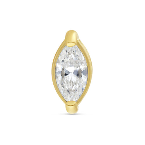 18K goldener Aufsatz mit funkelndem Zirconia, Größe 4,0 mm
