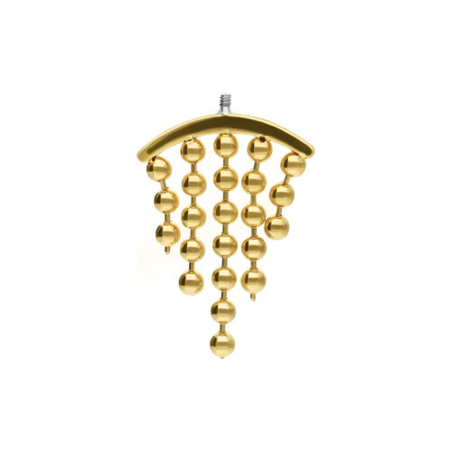 Goldener Helix Piercing Aufsatz mit Kugeln auf weißem Hintergrund