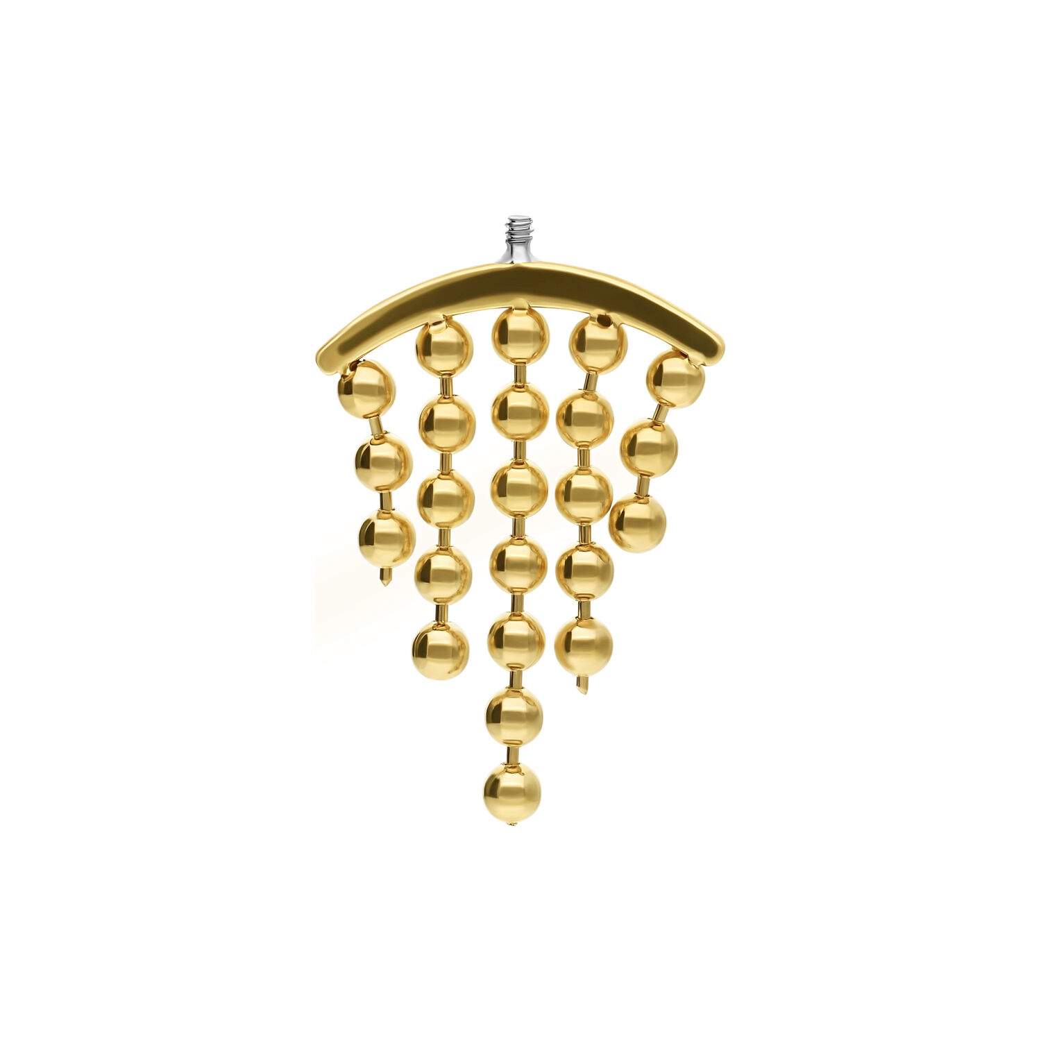 Wildcat® Helix Aufsatz aus 750er Gold Goldener Helix Piercing Aufsatz mit Kugeln auf weißem Hintergrund