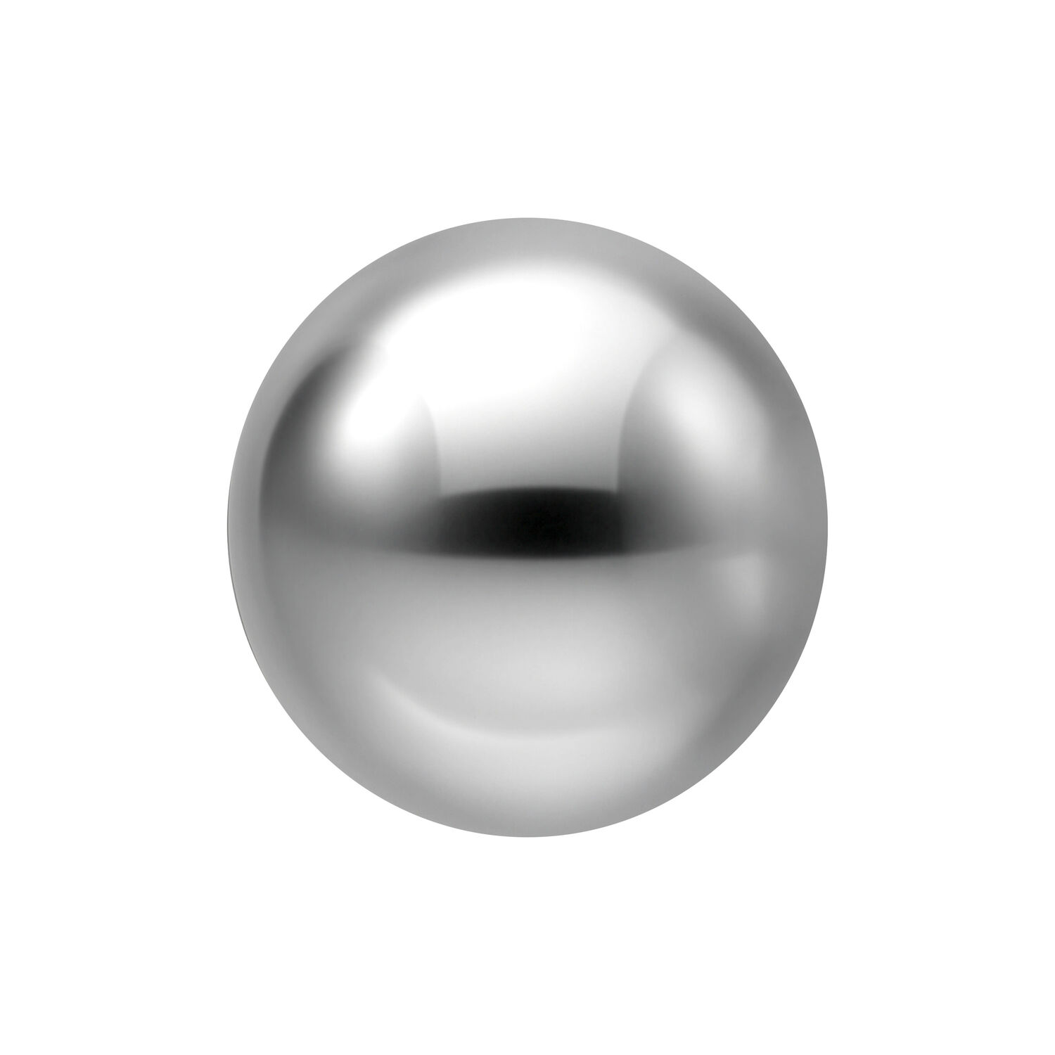 Silberne Titankugel für Push Fit Labrets auf weißem Hintergrund