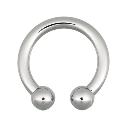 Silberner Circular Barbell mit Kugeln auf weißem Hintergrund