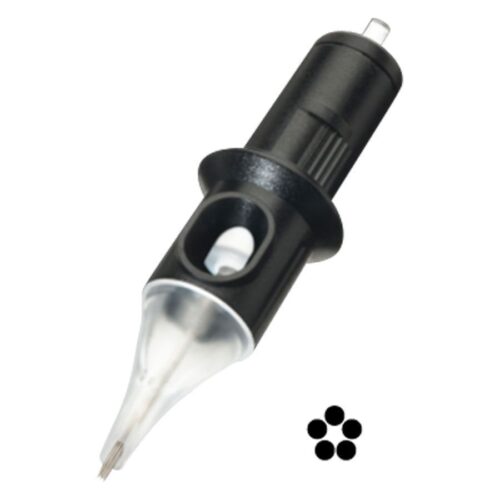 Schwarze Cheyenne Shader Nadel mit 5 Nadeln, transparente Spitze