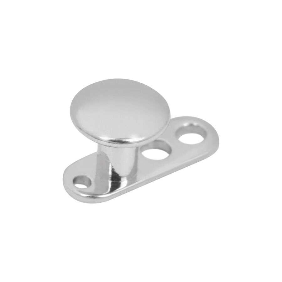 Silbernes Titan Piercing mit flachem Kopf und drei Befestigungslöchern