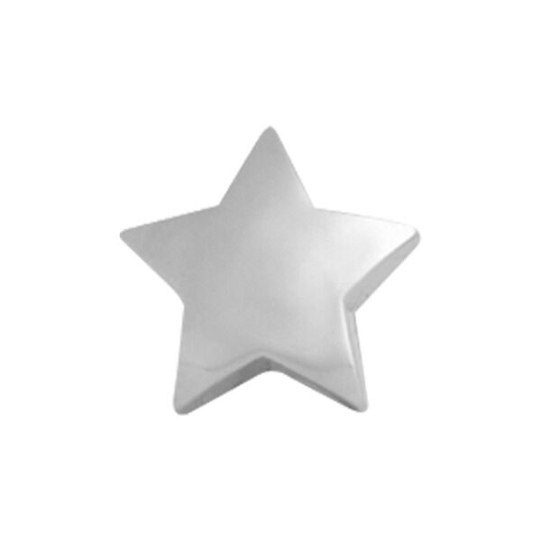 Silberner Stern-Aufsatz aus Titan auf weißem Hintergrund