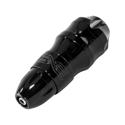 Schwarze FK Irons EXO 3.2 mm Stealth Tattoomaschine auf weißem Hintergrund