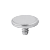 Silberner Titan Micro Disc Piercing-Aufsatz Silberner Micro Disc Aufsatz aus Titan auf weißem Hintergrund