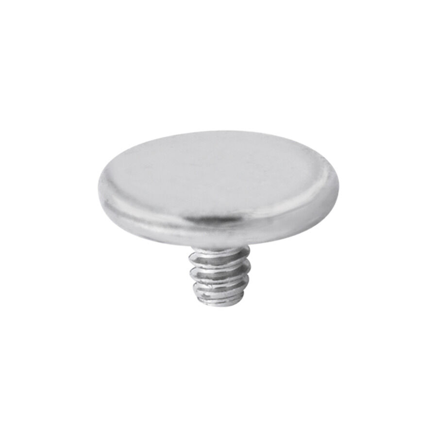 Silberner Titan Micro Disc Piercing-Aufsatz Silberner Micro Disc Aufsatz aus Titan auf weißem Hintergrund