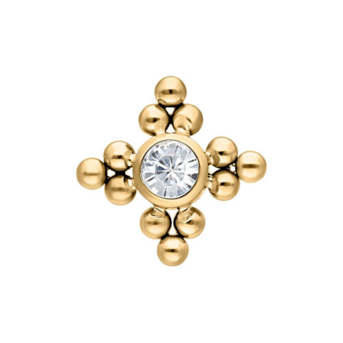 Goldener Titan Aufsatz mit 3,0 mm Kristall, klarer Hintergrund