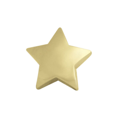 Goldener Stern aus Titan, 5 mm, auf weißem Hintergrund