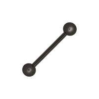 Schwarzer Titan Barbell mit zwei Kugeln auf weißem Hintergrund