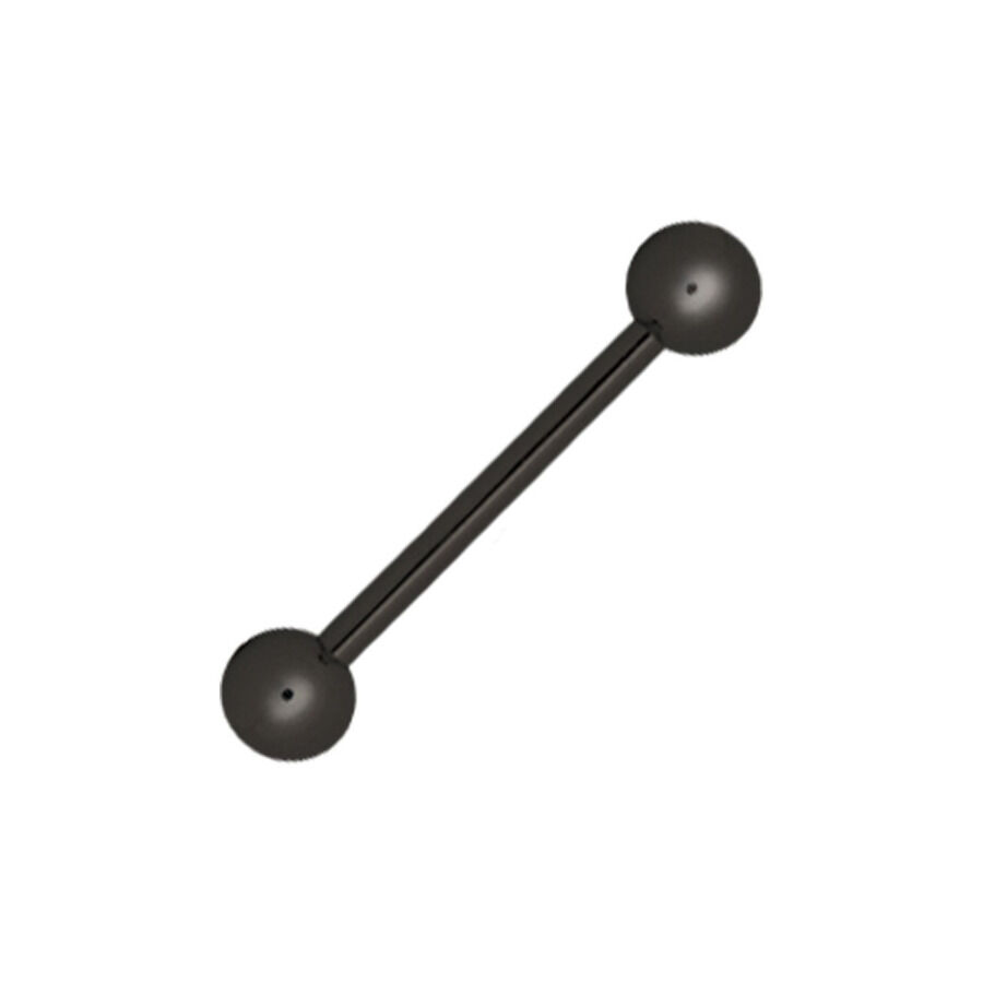 Schwarzer Titan Barbell mit zwei Kugeln auf weißem Hintergrund