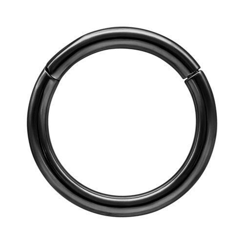 Schwarzer Hinged Ring aus Titan, 0,8 mm Stärke, 5,0 mm Innendurchmesser