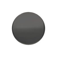 Schwarzer runder Titanaufsatz mit glatter Oberfläche auf weißem Hintergrund