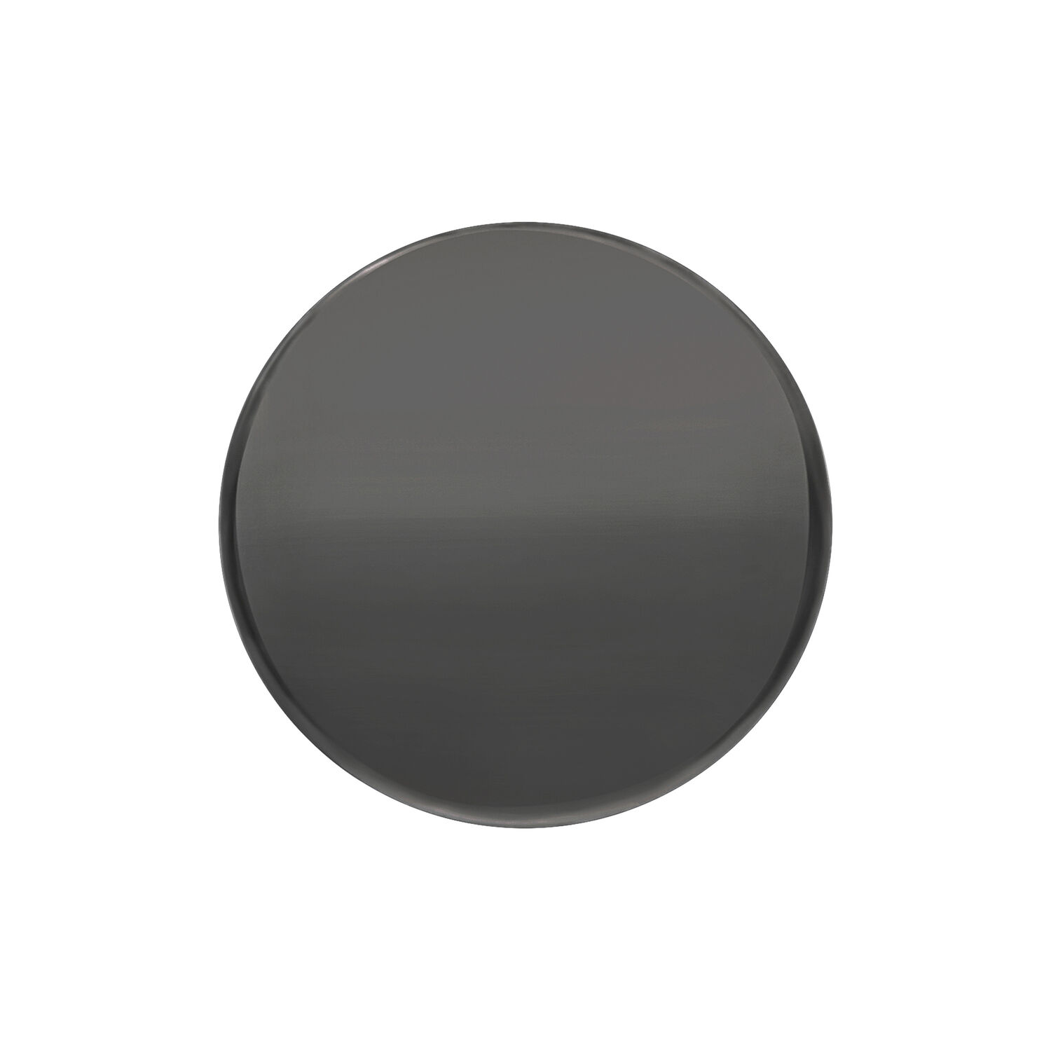 Schwarzer runder Titanaufsatz mit glatter Oberfläche auf weißem Hintergrund