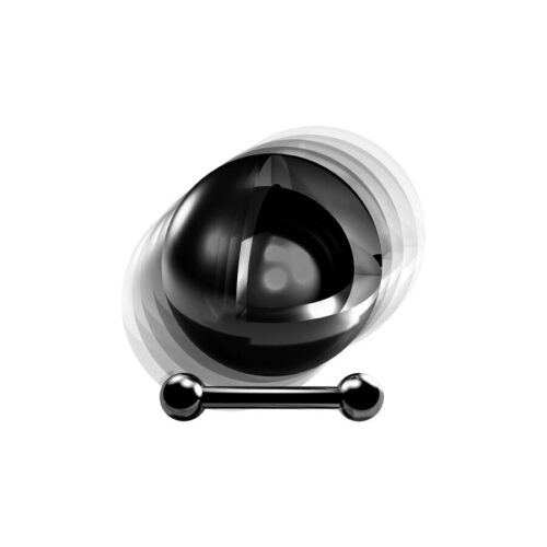 Schwarzes Titan-Piercing mit glänzendem Finish auf weißem Hintergrund
