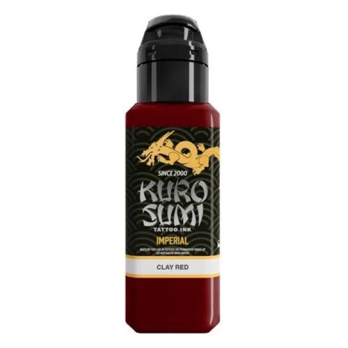 Rote Tattoofarbe Kuro Sumi Imperial Clay Red auf weißem Hintergrund