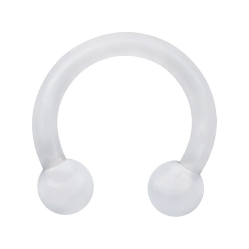 Transparenter Circular Barbell aus Bioplast mit Kugeln auf weißem Hintergrund