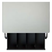 Tattoo Workstation 2.0 aus schwarzem Aluminium auf weißem Hintergrund