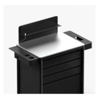Schwarze Tattoo-Workstation aus Aluminium mit Ablagefläche