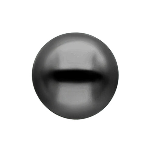 Schwarze Kugel aus Chirurgenstahl auf weißem Hintergrund