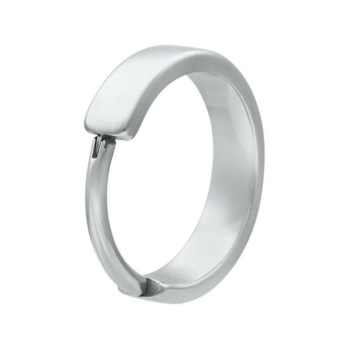 Silberner Hinged Ring aus Chirurgenstahl auf weißem Hintergrund