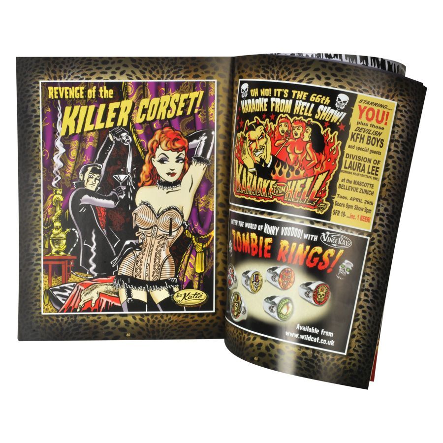 Offenes Comic-Heft mit buntem Voodoo-Motiv und Illustrationen von Vince Ray