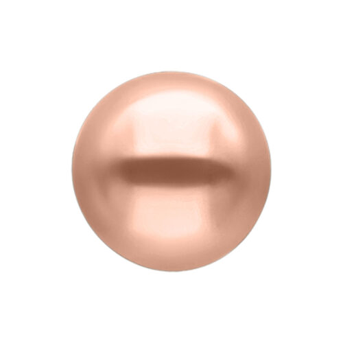 Roségoldene Kugel aus Chirurgenstahl auf weißem Hintergrund