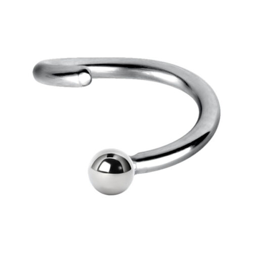 Silberner Ball Closure Ring aus Chirurgenstahl, 9 mm Innendurchmesser, auf weißem Hintergrund