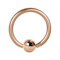Roségoldener Ball Closure Ring 1,0 mm Roségoldener Ball Closure Ring mit 1,0 mm Stärke und 9,0 mm Innendurchmesser auf weißem Hintergrund
