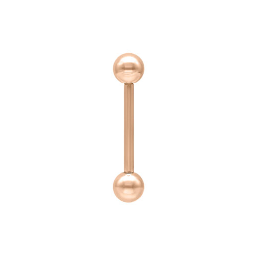 Titan Barbell in Roségold auf weißem Hintergrund, 1,6 mm Stärke
