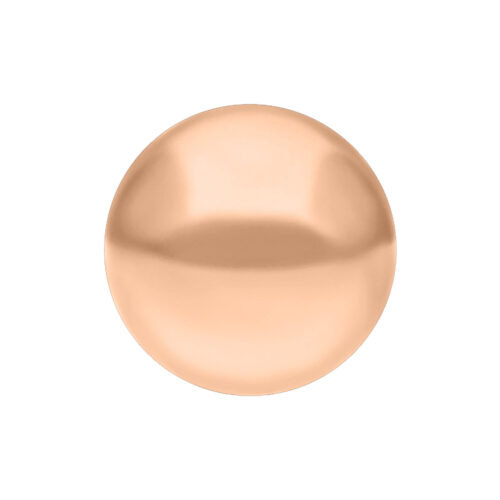 Roségoldene Gewindekugel aus Titan, 3,0 mm Größe, auf weißem Hintergrund
